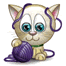 Cat jogar com bola de lã