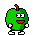 Emoticon Manzana verde bailando