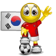 Emoticon Fußball - Flagge von Korea