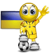 Emoticon Fußball - Flagge der Ukraine
