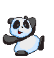 Emoticon urso panda dançando