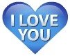 Emoticon blue heart, I love you