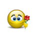 Emoticon dando uma rosa
