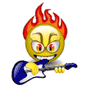 Emoticon playing the electric guitar