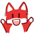 Emoticon Red Fox Very happy
