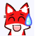 Emoticon Red Fox corações em orelhas